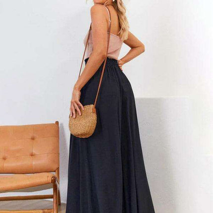 Elegant Silhouette Wide-Leg Pants - Luxurious Comfort