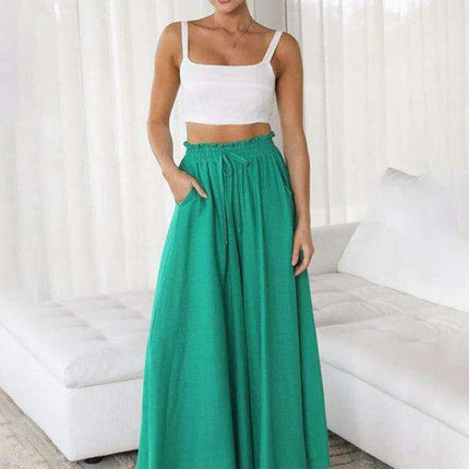 Elegant Silhouette Wide-Leg Pants - Luxurious Comfort
