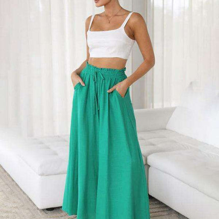 Elegant Silhouette Wide-Leg Pants - Luxurious Comfort