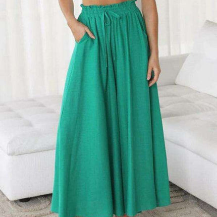 Elegant Silhouette Wide-Leg Pants - Luxurious Comfort
