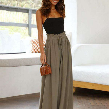 Elegant Silhouette Wide-Leg Pants - Luxurious Comfort