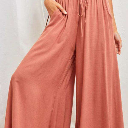Elegant Silhouette Wide-Leg Pants - Luxurious Comfort