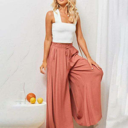 Elegant Silhouette Wide-Leg Pants - Luxurious Comfort