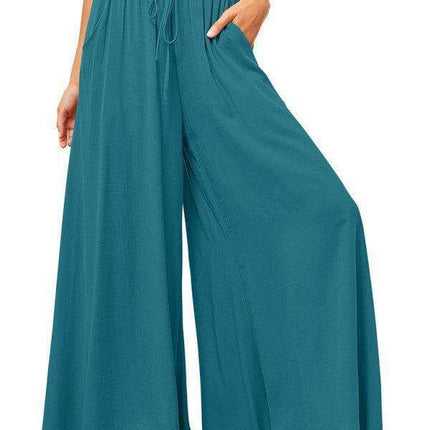 Elegant Silhouette Wide-Leg Pants - Luxurious Comfort