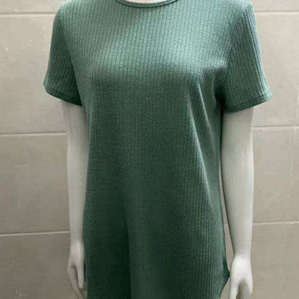 Elegant Back-Slit Short Sleeve Blouse for Women