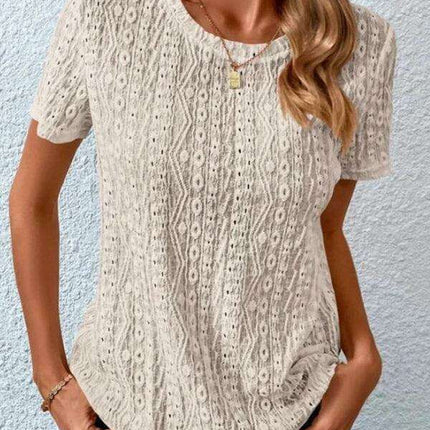 Chic Hollow Short Sleeve Tee - Summer Fashion Must-Have