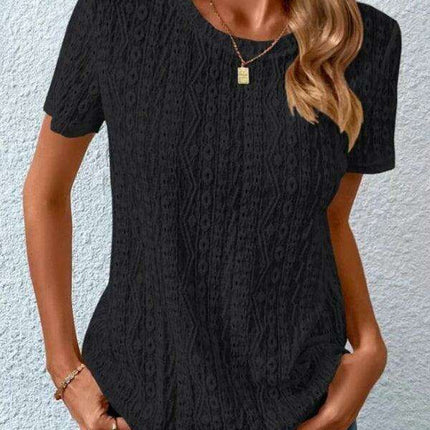 Chic Hollow Short Sleeve Tee - Summer Fashion Must-Have
