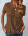 Chic Hollow Short Sleeve T-Shirt for Women - Summer Elegance