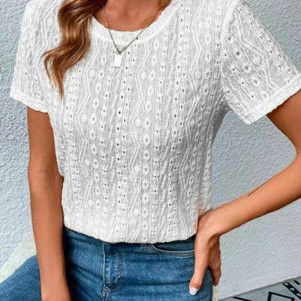 Chic Hollow Short Sleeve Tee - Summer Fashion Must-Have