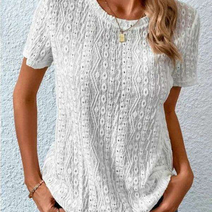Chic Hollow Short Sleeve Tee - Summer Fashion Must-Have