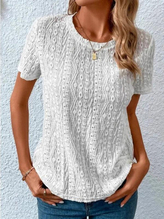 Summer Vibes Women's Hollow Short Sleeve T-Shirt - Effortlessly Stylish