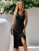 Elegant Charm | Stylish Women's Sleeveless V-Neck Dress