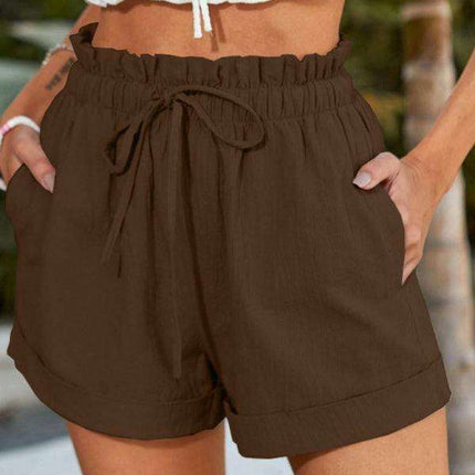 Chic and Cozy: Women's Unique Self-Design Leisure Shorts