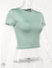 Effortless Style Essential: Women's Solid Color Slim Fit Tee for Everyday Chic