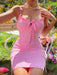 Women's Solid Color Fashion Knitted Sexy Suspender Dress-kakaclo-Pink-S-Très Elite