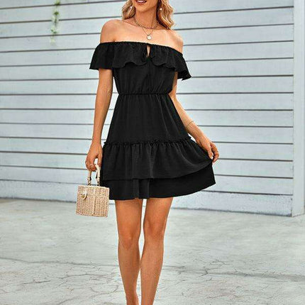 Vibrant Off-the-Shoulder Ruffle Dress for Effortless Style
