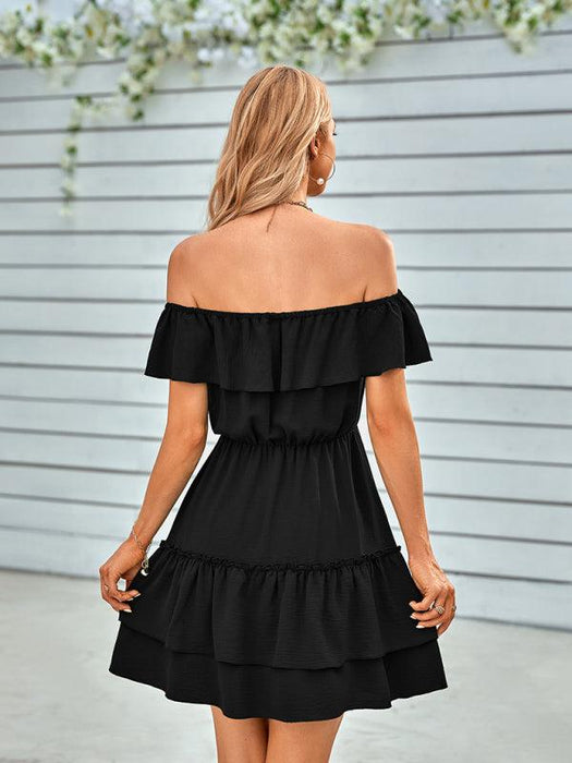 Spring and Summer Vibes Strapless Ruffled Dress - A Wardrobe Essential