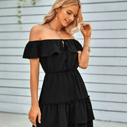 Vibrant Off-the-Shoulder Ruffle Dress for Effortless Style