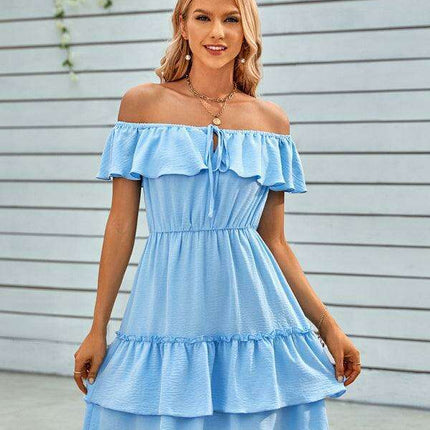 Vibrant Off-the-Shoulder Ruffle Dress for Effortless Style