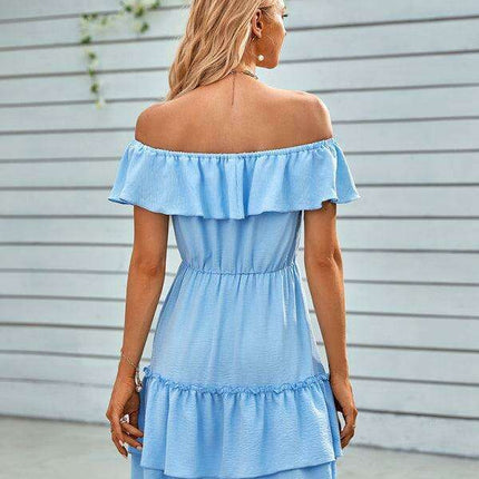 Vibrant Off-the-Shoulder Ruffle Dress for Effortless Style