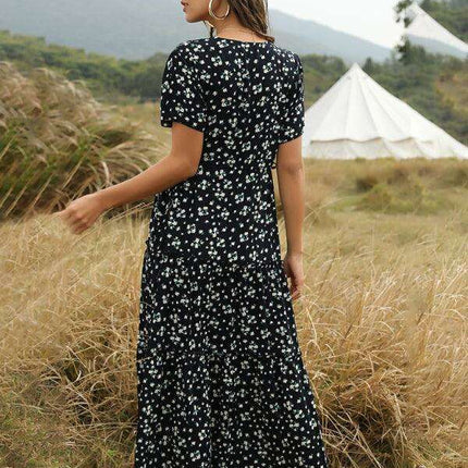 Bohemian Floral Ruffle Summer Dress for Women