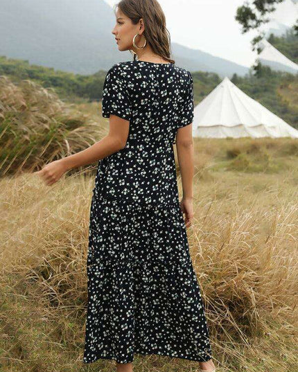 Bohemian Floral Ruffle Summer Dress for Women