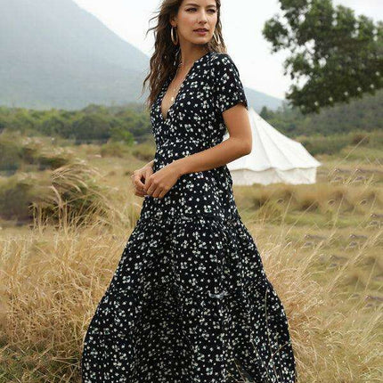 Bohemian Floral Ruffle Summer Dress for Women