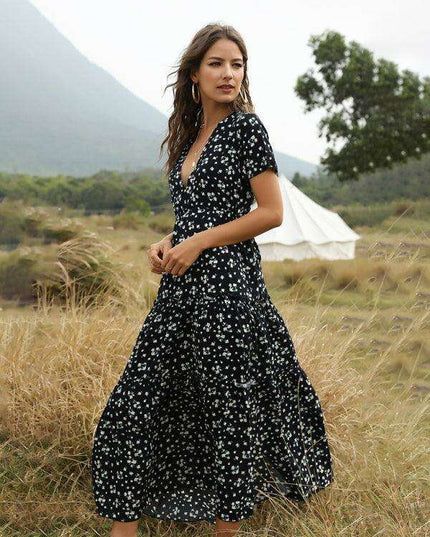 Bohemian Floral Ruffle Summer Dress for Women