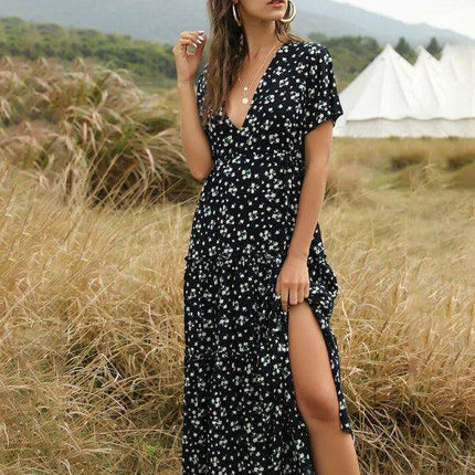 Bohemian Floral Ruffle Summer Dress for Women