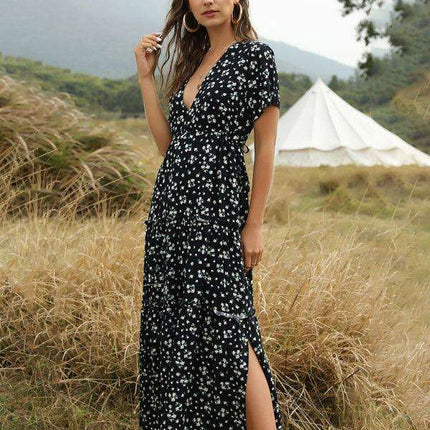 Bohemian Floral Ruffle Summer Dress for Women