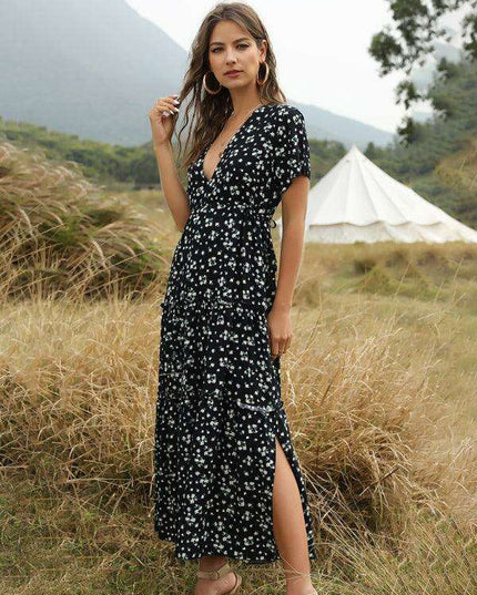 Bohemian Floral Ruffle Summer Dress for Women