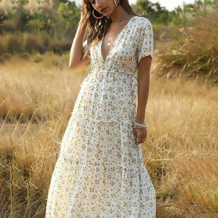 Bohemian Floral Ruffle Summer Dress for Women