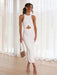 Chic Sleeveless Slit Dress - Women's Elegant Casualwear for All Events