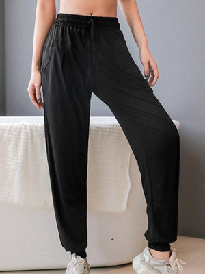 New quick-drying pants loose casual running trousers fitness pants bundle feet-kakaclo-Black-S-Très Elite