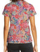 Floral Fantasy Women's Short Sleeve Top with Round Neck