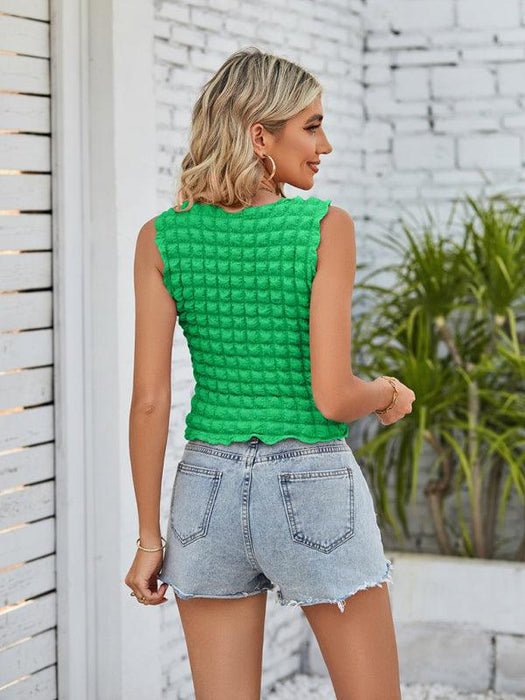 Effortless Style Spice Girl Tank Top with Chic Puff Sleeves for Fashionable Looks