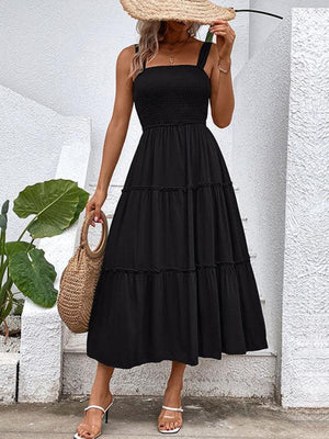 New fashion solid color strapless sleeveless dress-kakaclo-Black-S-Très Elite
