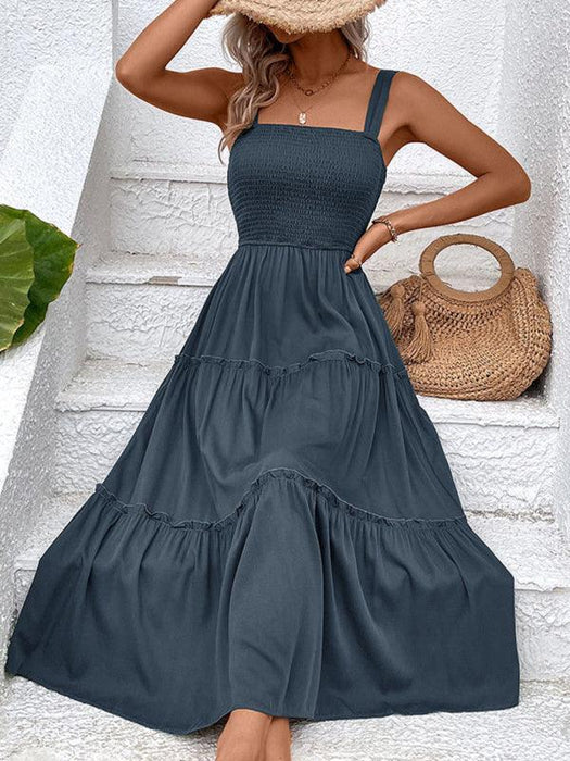 Romantic Solid Color Strapless Dress with Twist Detail