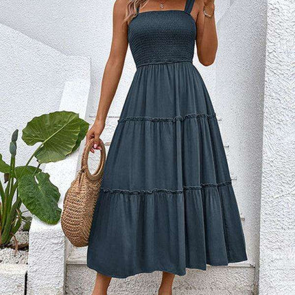 Chic Strapless Twist-Front Dress in Timeless Solid Hue