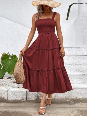 New fashion solid color strapless sleeveless dress-kakaclo-Wine Red-S-Très Elite