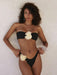 Women's three-dimensional flower decoration camisole sexy briefs bikini-kakaclo-Black-S-Très Elite