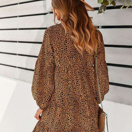 Chic Leopard Print Long Sleeve Dress - Perfect for Every Occasion
