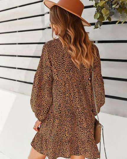 Chic Leopard Print Long Sleeve Dress - Perfect for Every Occasion