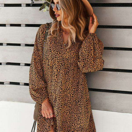 Chic Leopard Print Long Sleeve Dress - Perfect for Every Occasion