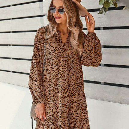 Chic Leopard Print Long Sleeve Dress - Perfect for Every Occasion