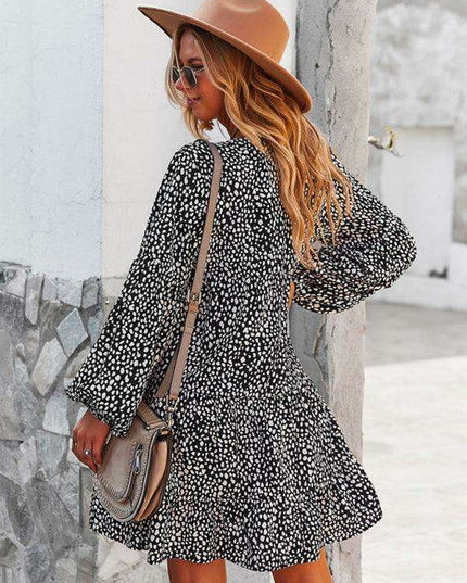 Chic Leopard Print Long Sleeve Dress - Perfect for Every Occasion