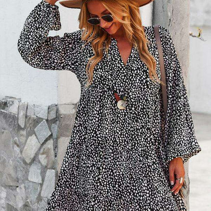 Chic Leopard Print Long Sleeve Dress - Perfect for Every Occasion