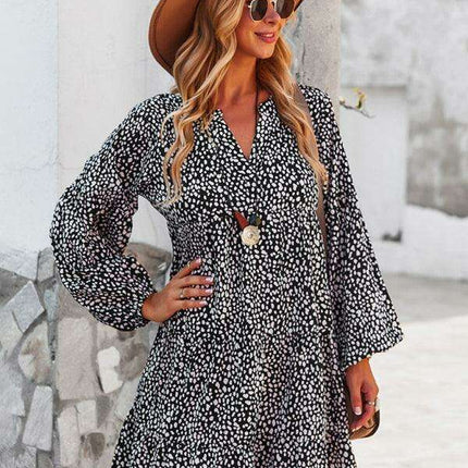 Chic Leopard Print Long Sleeve Dress - Perfect for Every Occasion