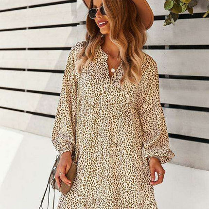 Chic Leopard Print Long Sleeve Dress - Perfect for Every Occasion