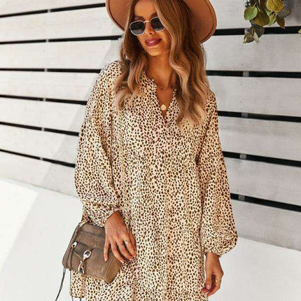 Chic Leopard Print Long Sleeve Dress - Perfect for Every Occasion